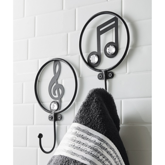 Set of 2 Music Wall Hooks, , large