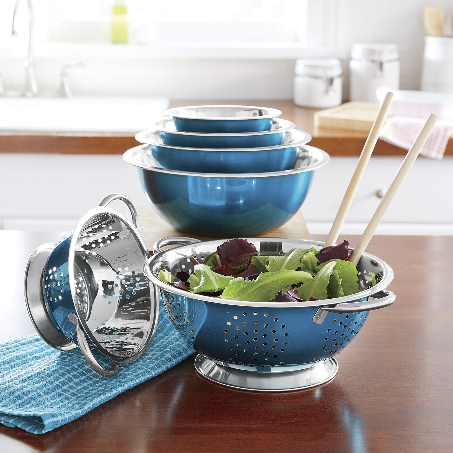 Stainless Steel Mixing Bowl & Colander Set Montgomery Ward