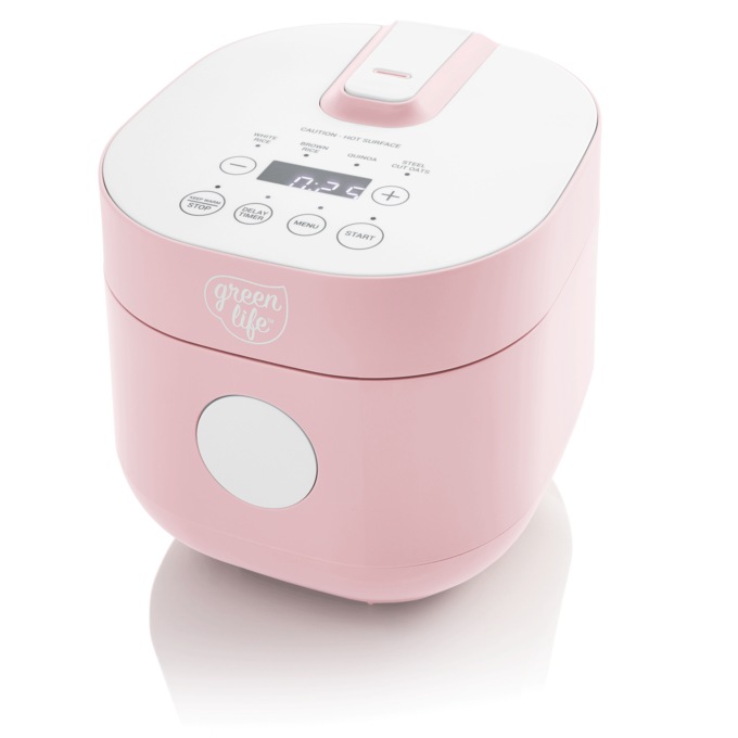 Greenlife 4-Cup Rice and Grains Cooker, Pink, large