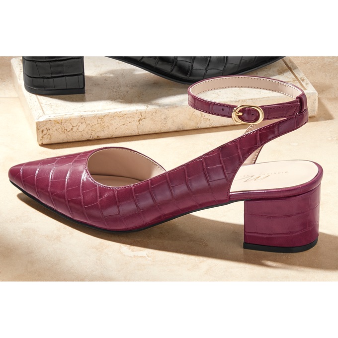 Ankle-Strap Croco Pump for Women with 2.25" Heel and Memory Foam, , large