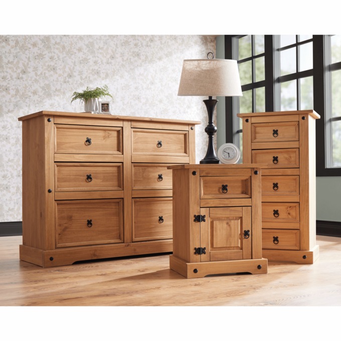 Arden 5-Drawer Narrow Pine Dresser, , large