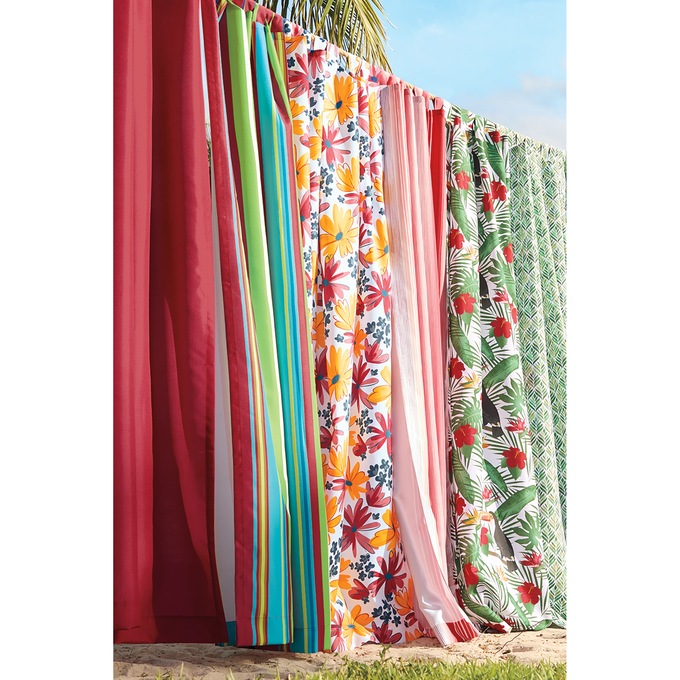 Outdoor Curtain Panel, Multi Daisies, large