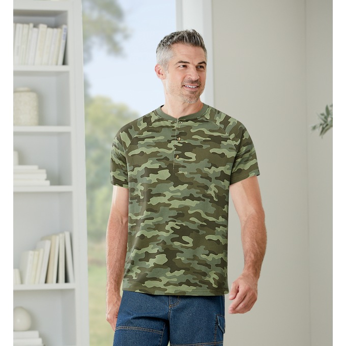 Men&#39;s Short Sleeve Henley, , large