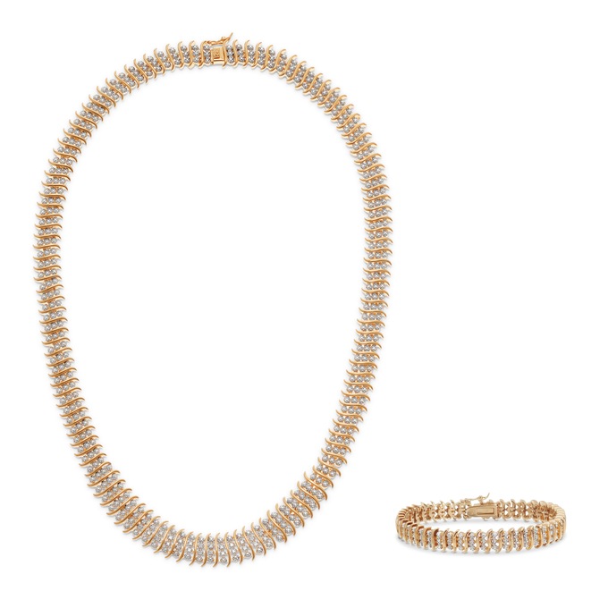 Diamond Necklace and Bracelet Set, , large