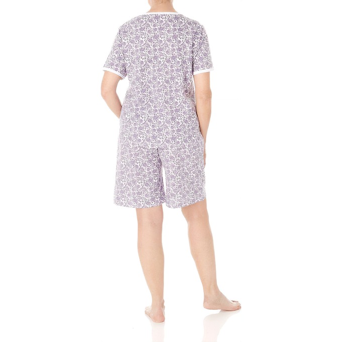 Print Shorty Pajama, Hyacinth Floral, large