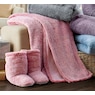 Ultraplush Throw Blanket and Bootie Slippers Gift Set, , large