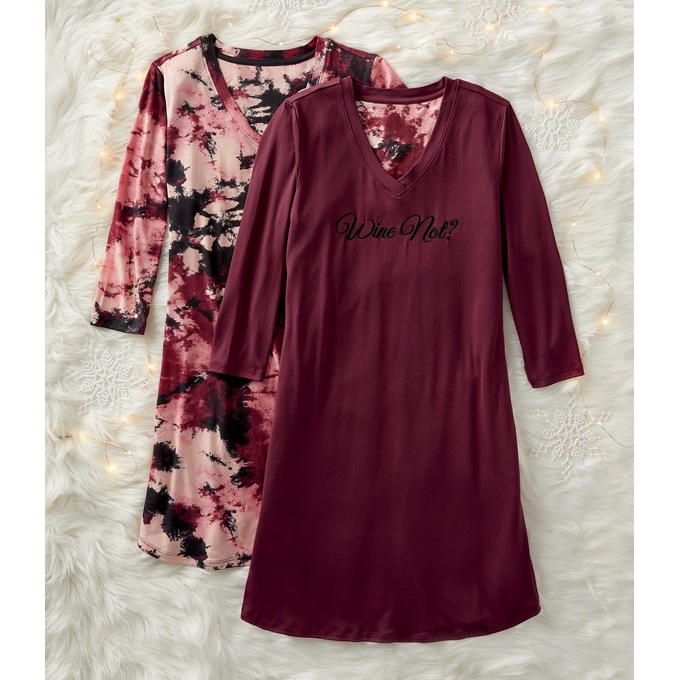 2-Pack Wine Not Nightshirt, , large