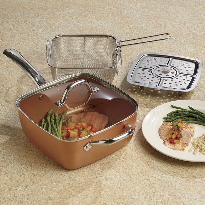 5Piece Deep Square Pan Set by Copper Chef As Seen On TV Montgomery
