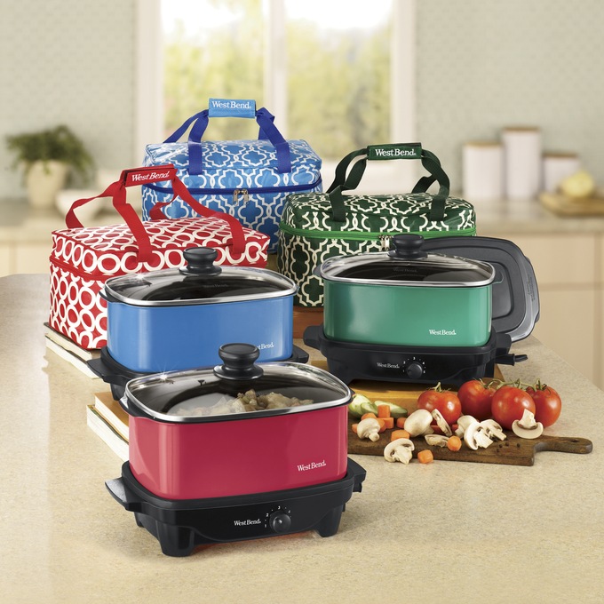 West Bend 5 Quart Versatility Slow Cooker With Travel Bag West Bend 5 Quart Versatility Slow Cooker With Travel Bag Large