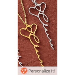 Personalized Name Intertwining Hearts Pendant, , large