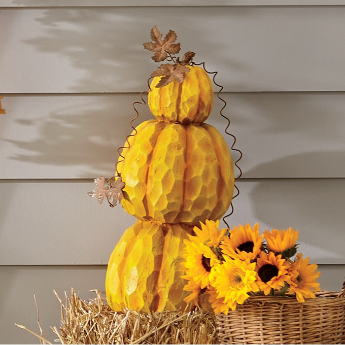 Carved Pumpkin Stack, , large