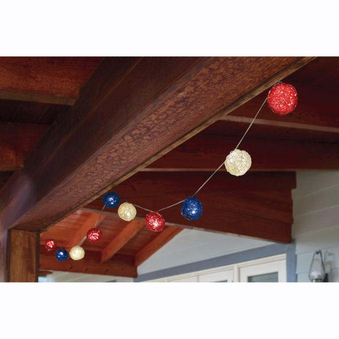 Americana Solar String Lights, Multi, large