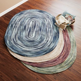 Reversible Ombr&amp;eacute; Chenille Braided Rug, , large