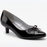 Midnight Velvet Cutout Bow Kitten Heel, Black Patent, large