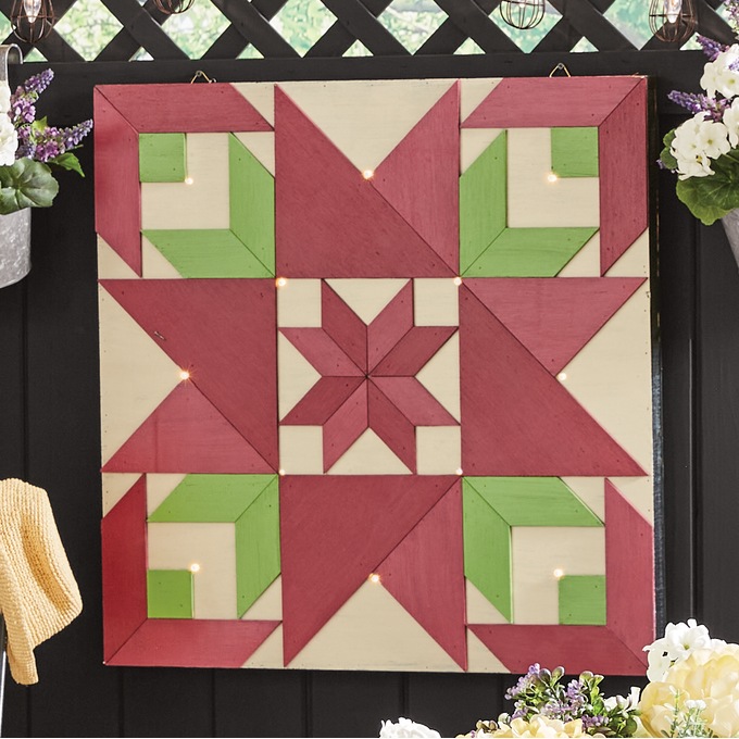 Outdoor Lit Barn Quilt Art, , large