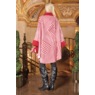 Sherpa-Trimmed Matching Fleece Cape with Gloves, Red White Houndstooth, large