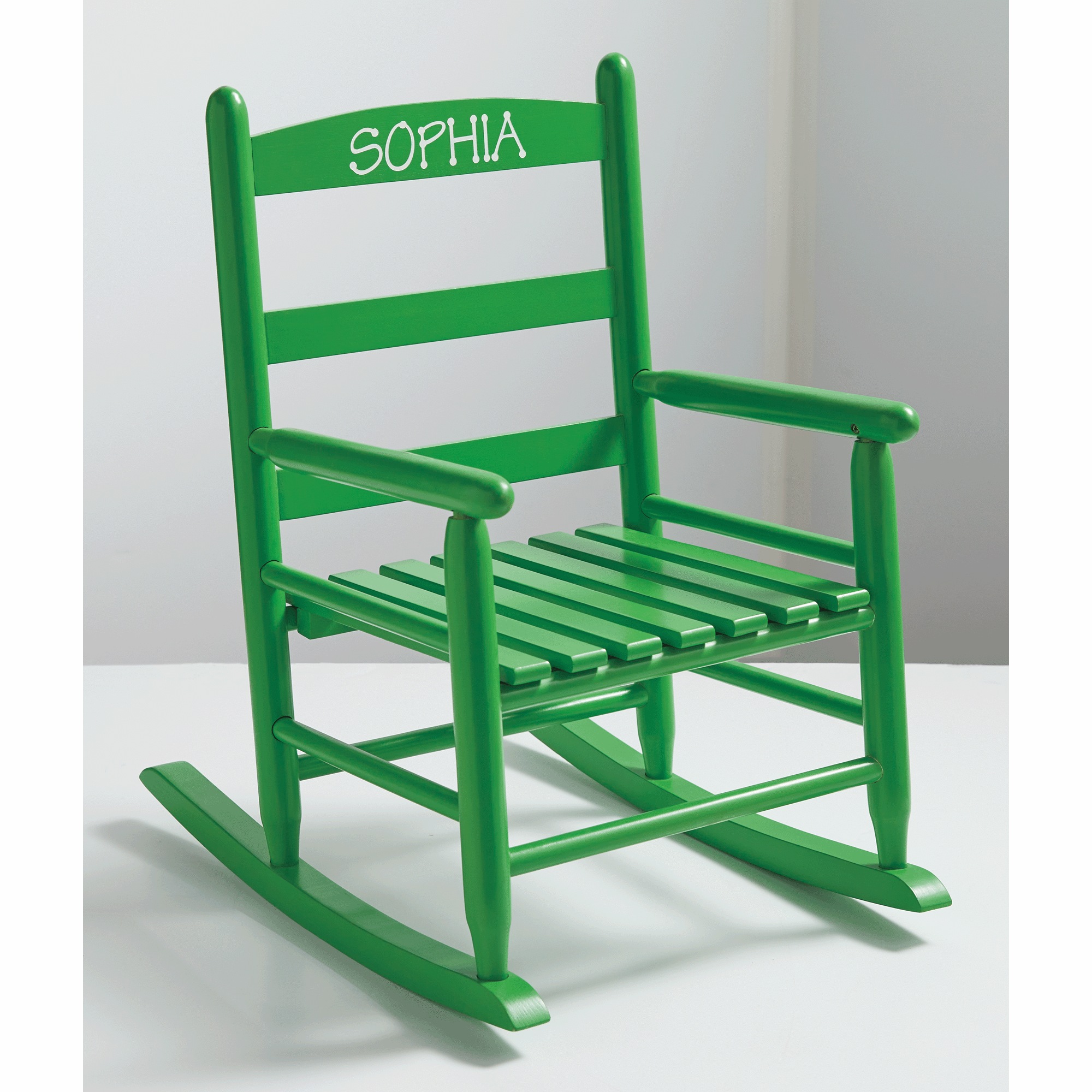 Child&rsquo;s Wood Rocking Chair, Green, large