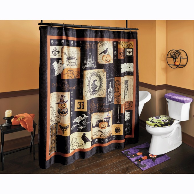 Holiday Shower Curtain, Halloween, large