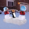Lit Snowmen Playing Football Inflatable, , large