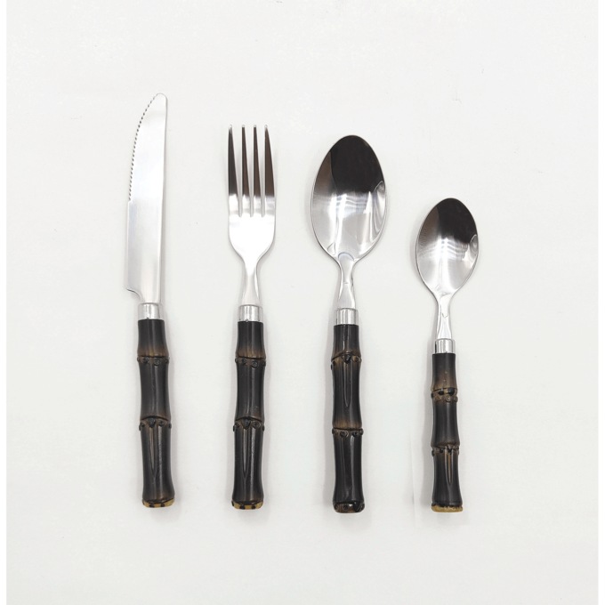 Phantom Chef 16-Piece Bamboo-Look Flatware Set, , large
