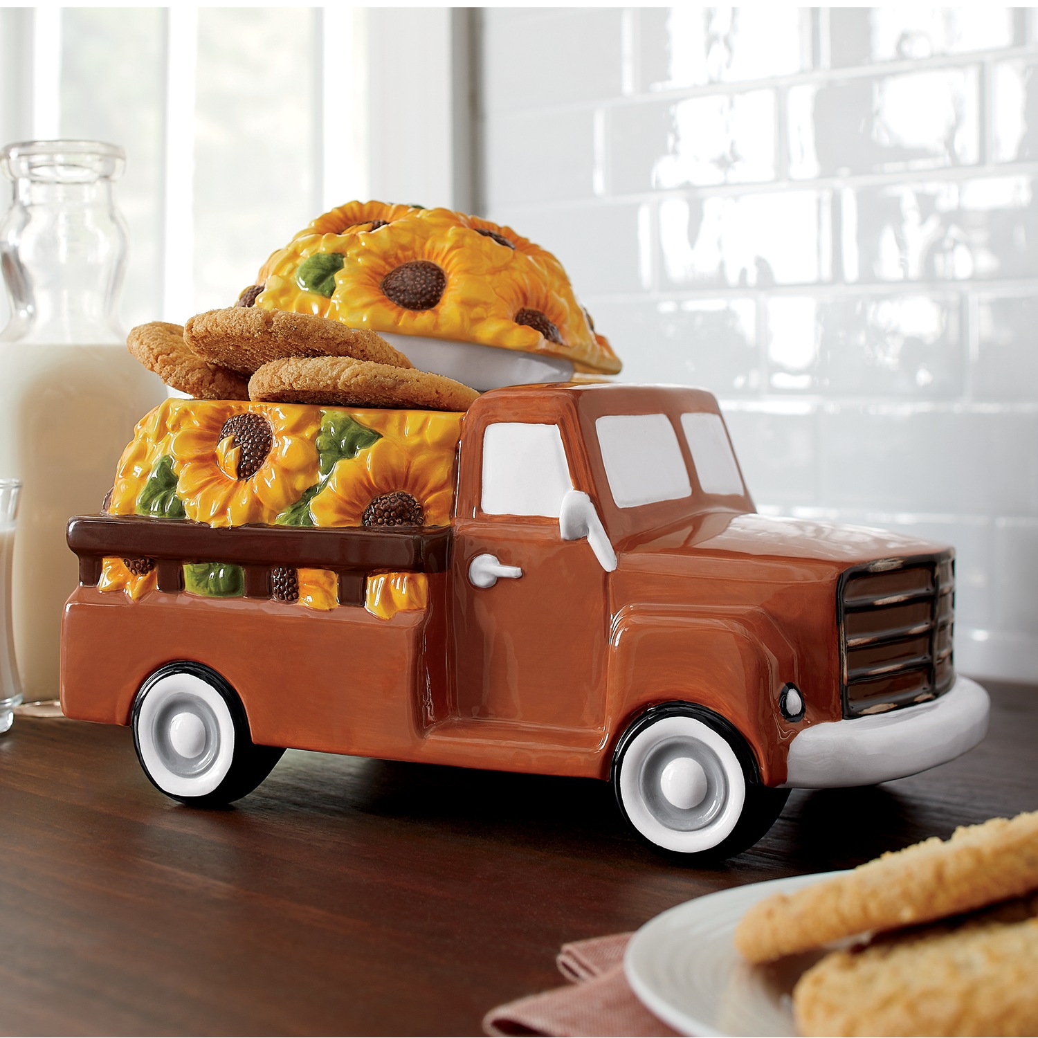 Download Sunflower Vintage Truck Cookie Jar | Montgomery Ward