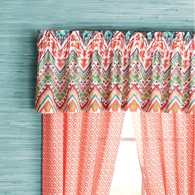 Coral Fiesta Chevron Complete Bed Set And Window Treatments Montgomery Ward