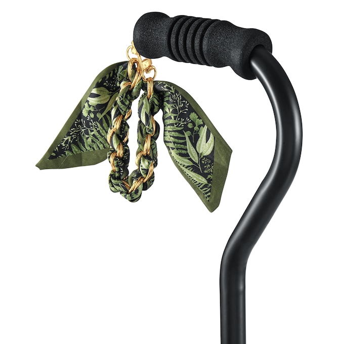 Cane Scarf, Green Botanical, large