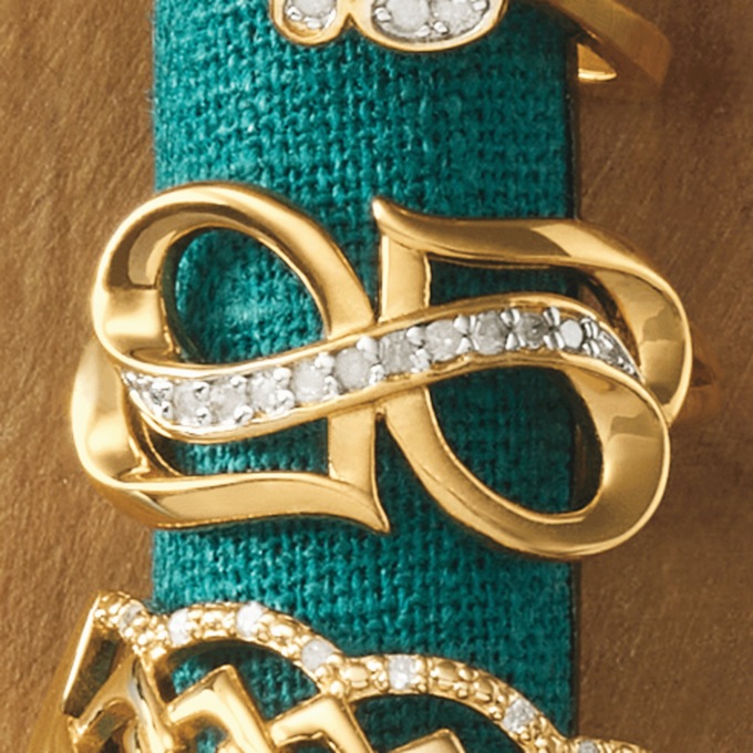 Diamond Double-Heart Ring, , large