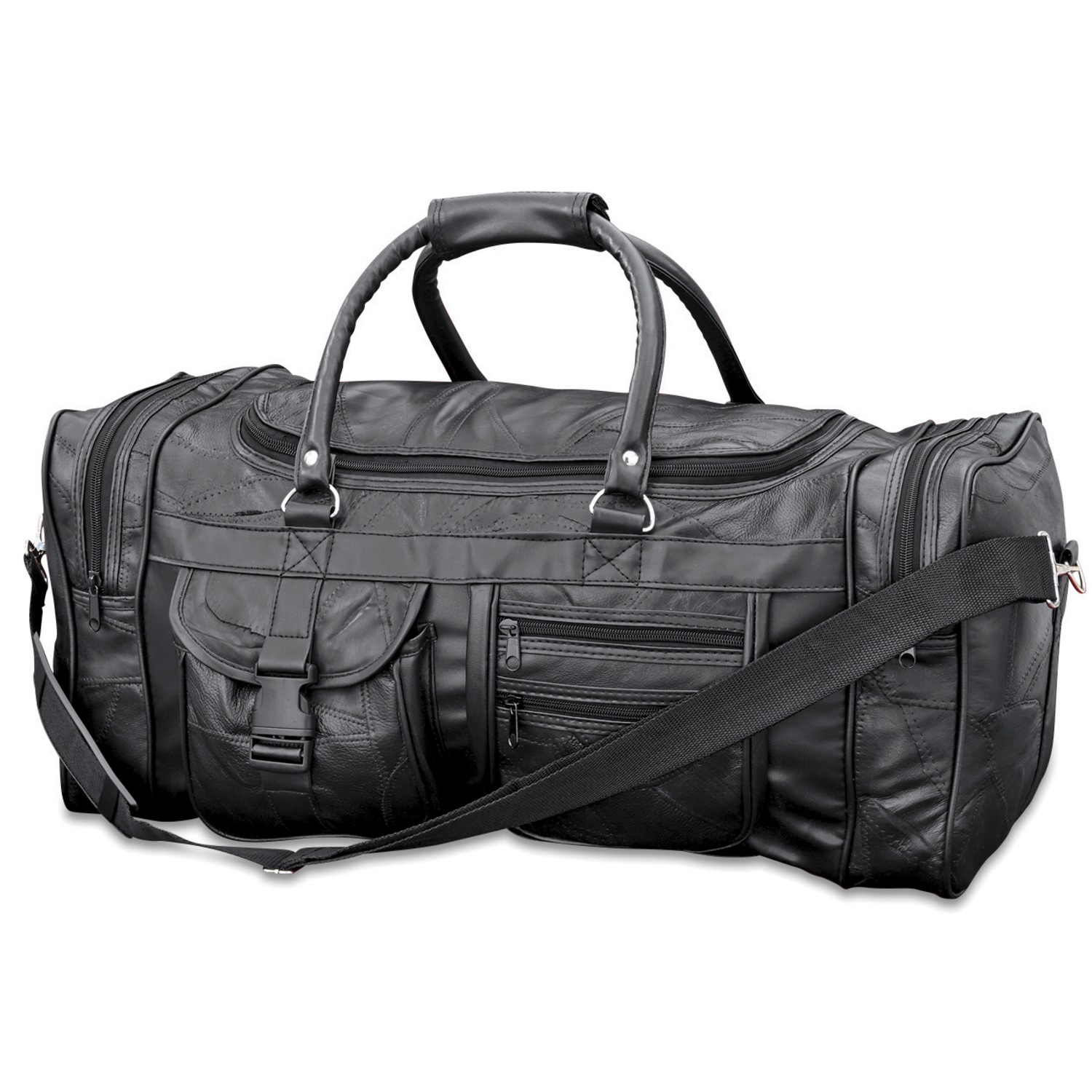 Patch Leather Duffel Bag Montgomery Ward