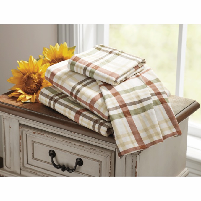 Harvest Plaid Sheet Set, , large