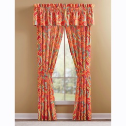 Bright Paisley Panel Pair and Valance, , large
