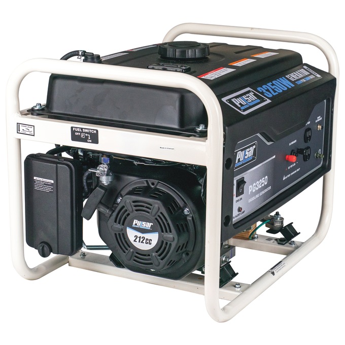 Pulsar 3250W/2500W Gas Generator, Black, large