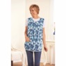 Easy-Care Button-Front Cobbler Apron, Blue Daisies, large