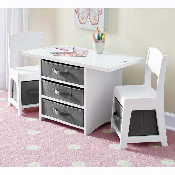 3-Piece Storage Table & Chair Set, , large