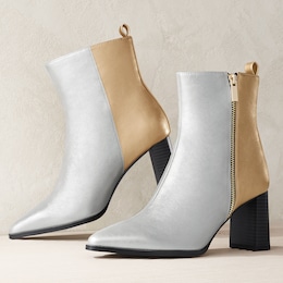 Metallic Zip Bootie, , large