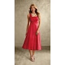Elegant Fit-and-Flare Sparkling Jacket  Dress with 3/4 Sleeve, Red, large