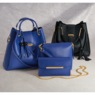 Cilia 3-Piece Faux-Leather Satchel, Crossbody & Clutch Purse Set with Adjustable Strap for Women, , large