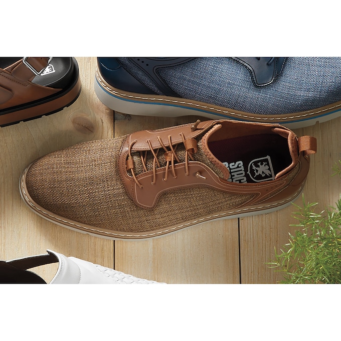 Stacy Adams Sebert Faux-Leather Plain-Toe Elastic-Lace Shoe with Platform, , large