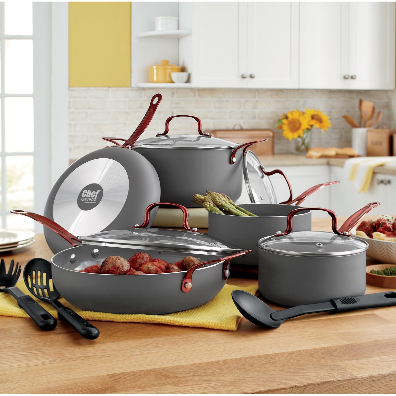 Chef Tested 12-Piece Metallic Handle Cookware Set | Montgomery Ward