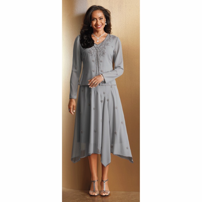 Brigid Beaded Jacket Dress, , large