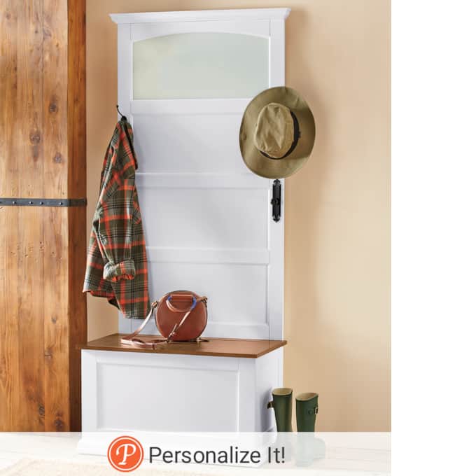 Door Hall Tree Bench, , large