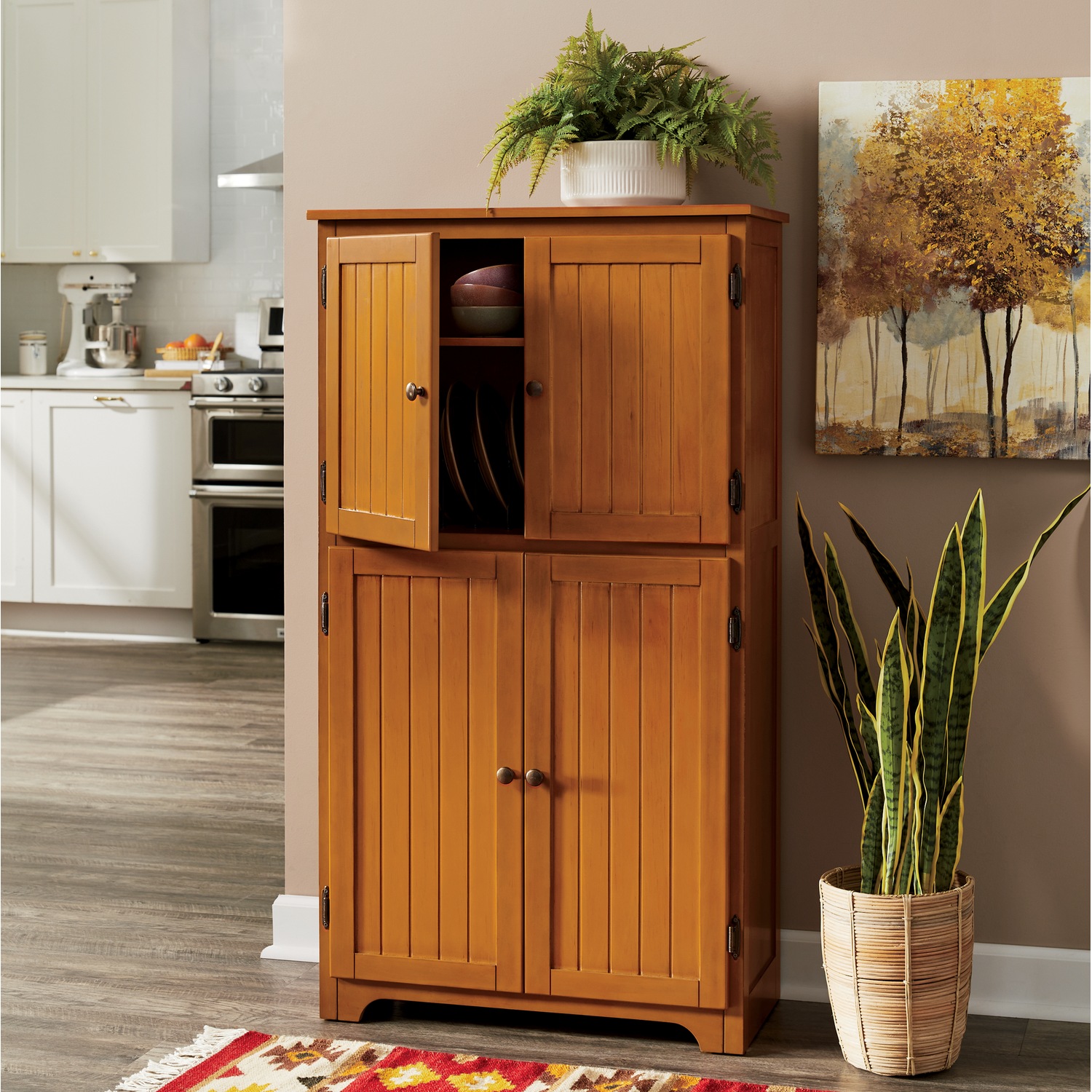 Westwick Tall Wooden Cabinet with 8 Doors