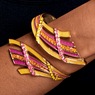 Swirl Crystal Hinged Bracelet, , large