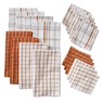 Color Connection 20-Piece Kitchen Towel Set in Absorbent Cotton, Sunset Orange, large