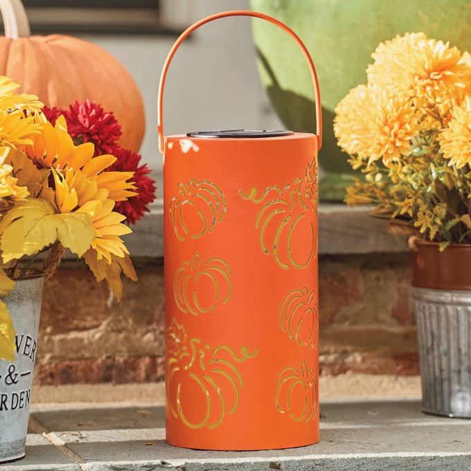 Solar Harvest Pumpkin Lantern, Orange, large
