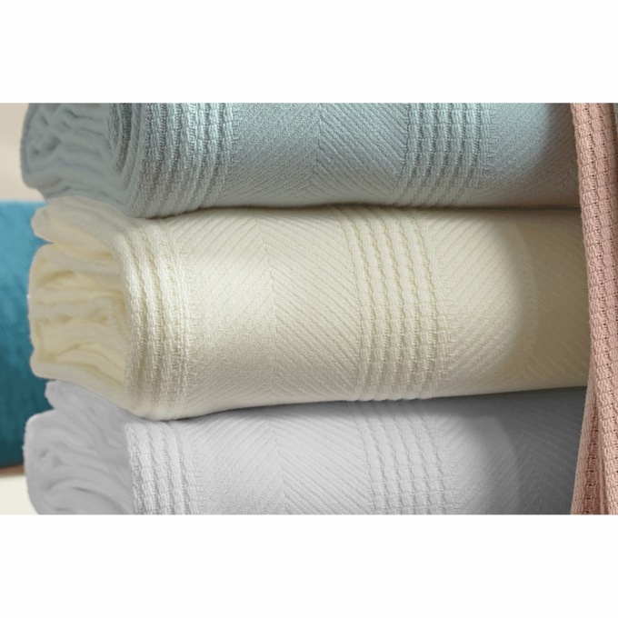 Vellux Textured Blanket, Ivory, large