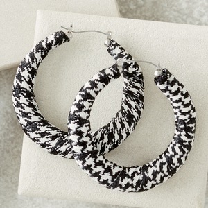 Houndstooth Hoop Earrings, , large