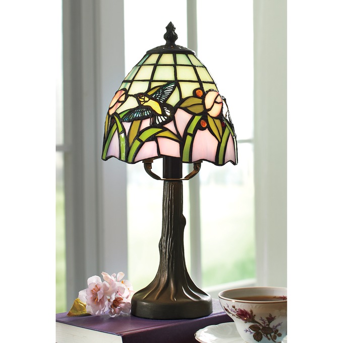 Hummingbird Stained Glass Accent Lamp, , large