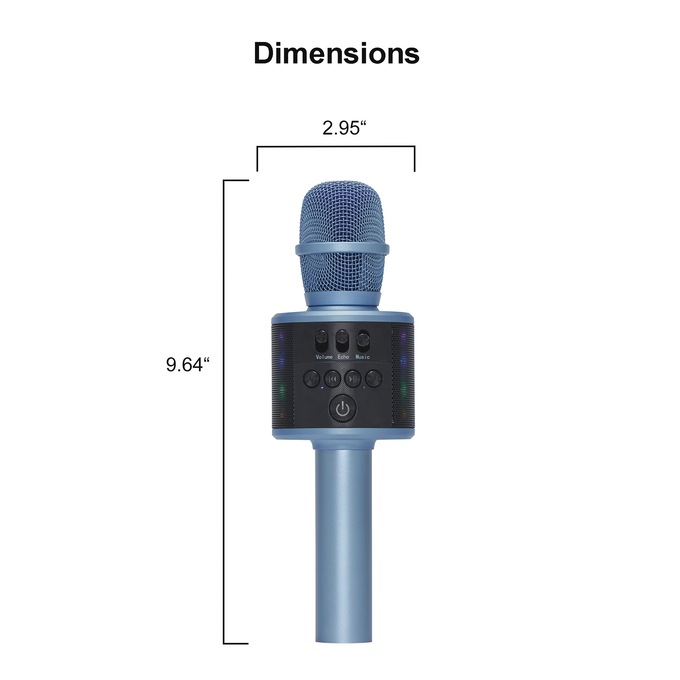Wireless Karaoke Microphone, Blue, large