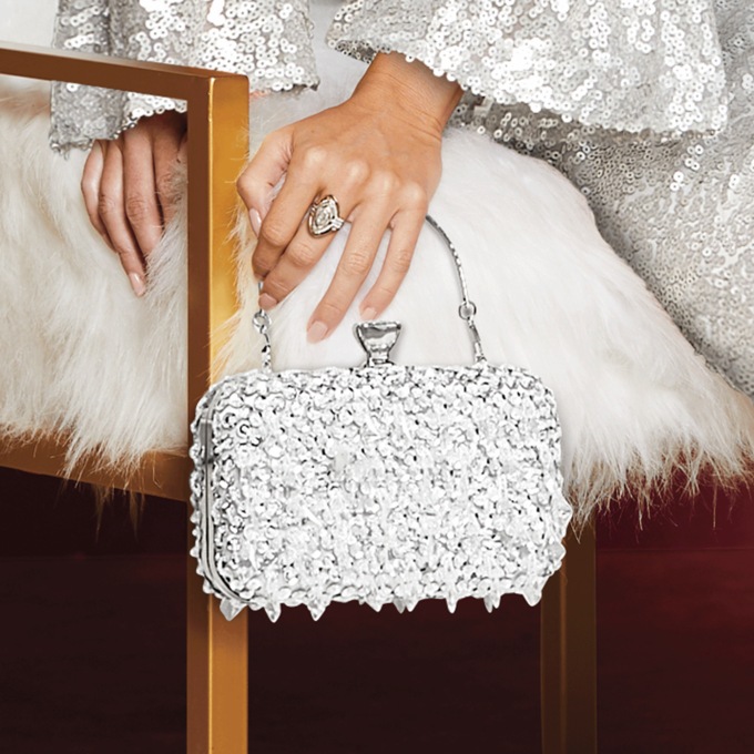 Bead and Sequin Clutch, , large